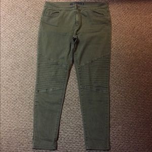 High rise Olive green pants